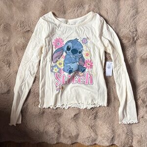 Old Navy Kids Long Sleeve Tee with Stitch - Cream